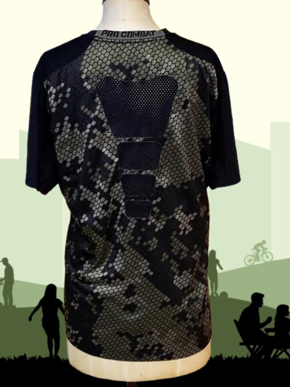 Nike Pro Combat Dri Fit Men's Short sleeve Shirt, Digital Camo Cutouts pattern